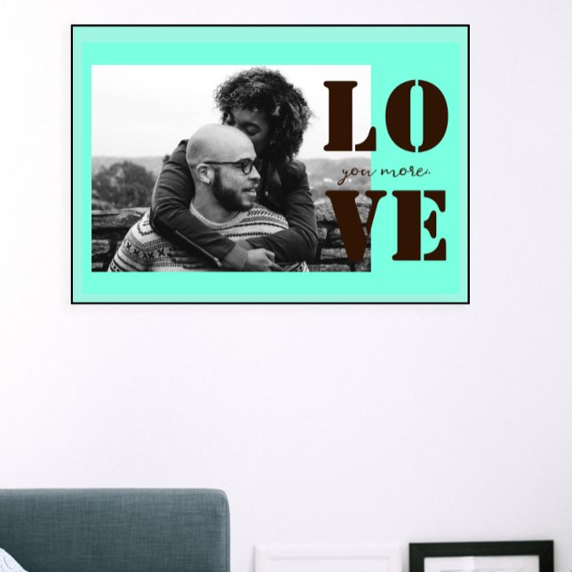 Minze grüne Liebe Mehr Valentinstag Poster (Mint Green Love You More valentines Day Poster)