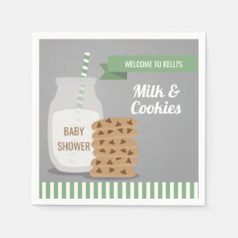 Minze grüne moderne Milch und Cookies Babydusche Serviette