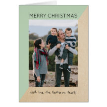 Minze grüne, moderne Slant Holiday Foto Card