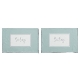 Minze grüne Pillowcases mit Text 'Sailing' Kissenbezug