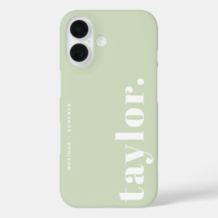 Minze grüne Retro Typografie Personalisiert iPhone 16 Hülle