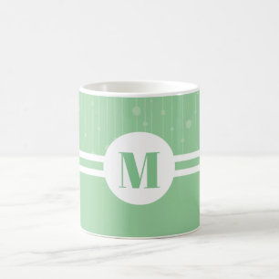Minze grüne Streifen Monogramm Buchstaben Pastellf Kaffeetasse
