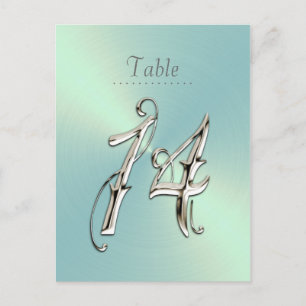 Minze Grüne Tischnummern Extravagant Silver Vierze