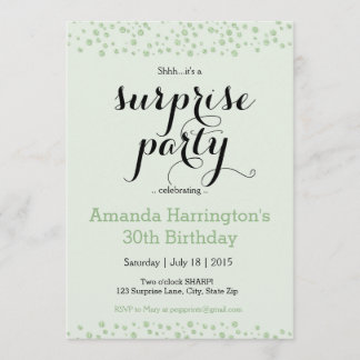 Minze grüne Überraschung Party Einladung - Erwachs