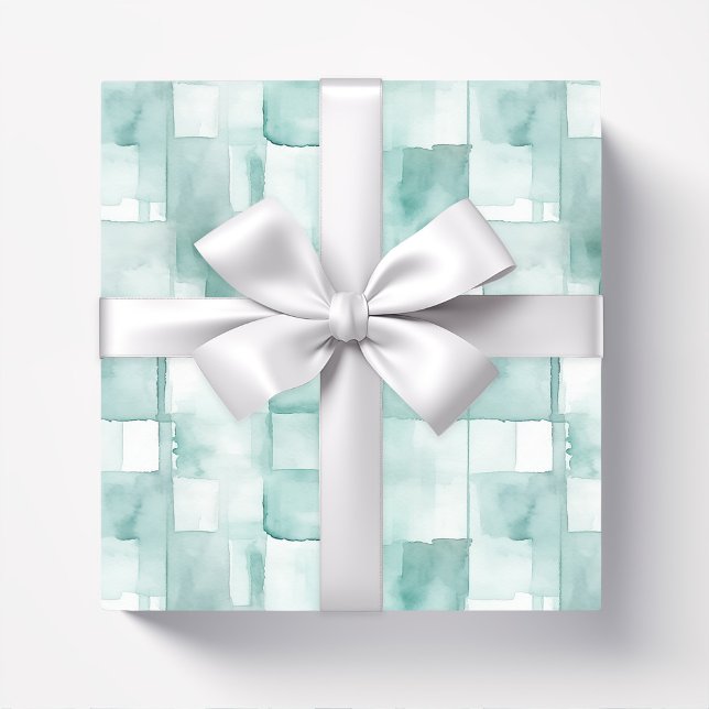 Minze Grüne Wasserfarbe Abstrakt Geschenkpapier (Von Creator hochgeladen)