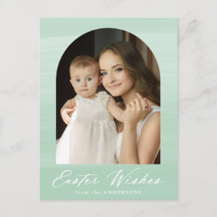 Minze Grüne Wasserfarbe Foto 2 Osterwünsche Feiertagspostkarte