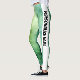 Minze grüne Wasserfarbe PERSONALISIEREN Leggings