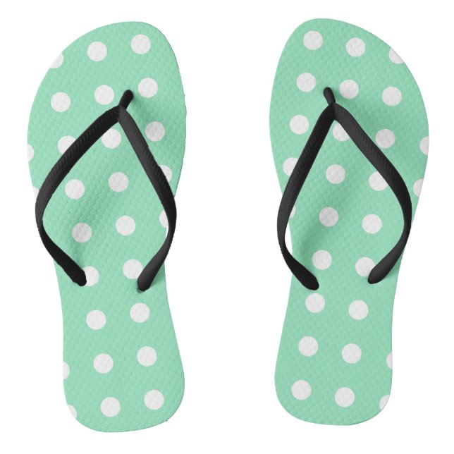 Minze grüne weiße Punkte Moderne trendige Vorlage Flip Flops (Fußbett)