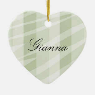 Minze grüne, weiße Zebrastreifen Keramikornament