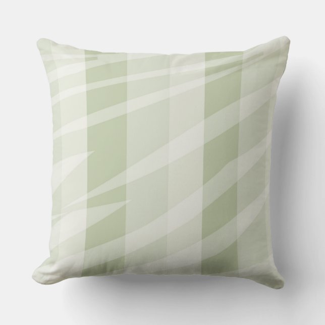 Minze grüne, weiße Zebrastreifen Kissen (Vorderseite)