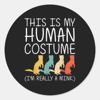 Minze Halloween menschliche Kostüme Weasel Otter E Runder Aufkleber