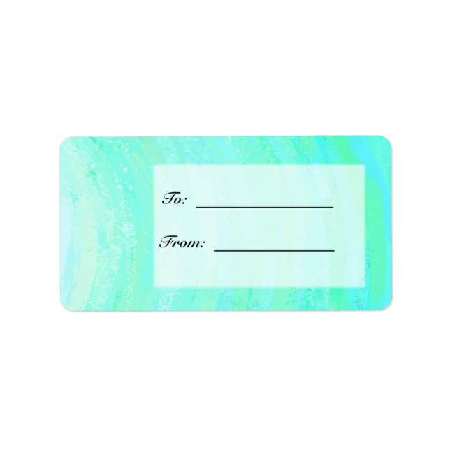 Minze Ice Blue und Black Monogram Adressaufkleber (Vorne)