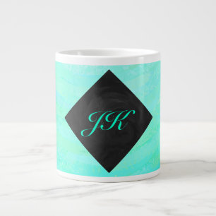 Minze Ice Blue und Black Monogram Jumbo-Tasse