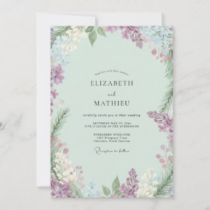 Minze Immergrün Wisteria Hochzeit Einladung