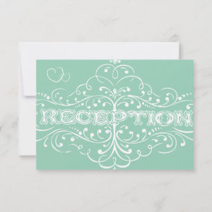 Minze Jade Viktorianisch Typografy Response Card RSVP Karte