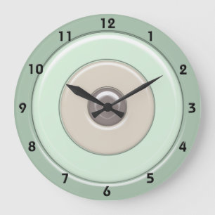 Minze & Kaffeekunden & Bullseye mit Zahlen Große Wanduhr