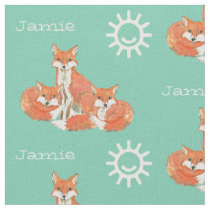 Minze Kids Sunshine Fox Tracks Personalisiert Stoff
