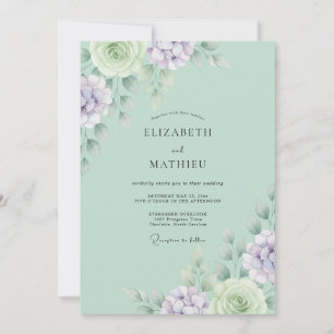 Minze Lavendel Sukkulente Eukalyptus Hochzeit Einladung