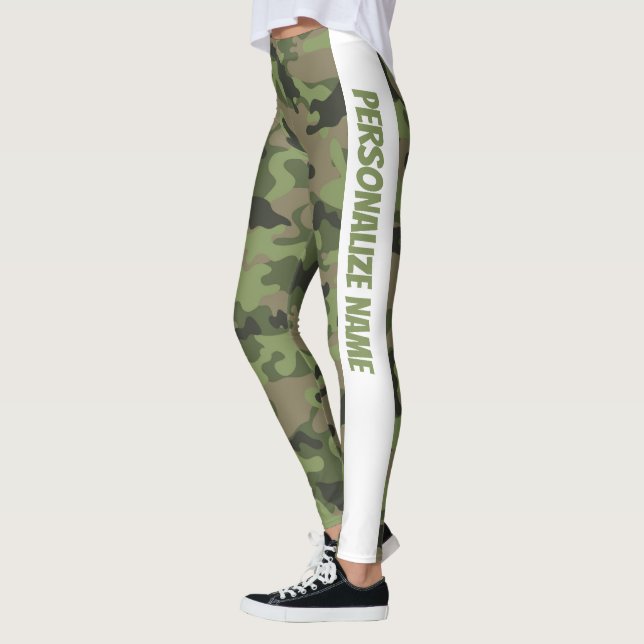 Minze Licht Green Camouflage PERSONALISIEREN Leggings (Links)