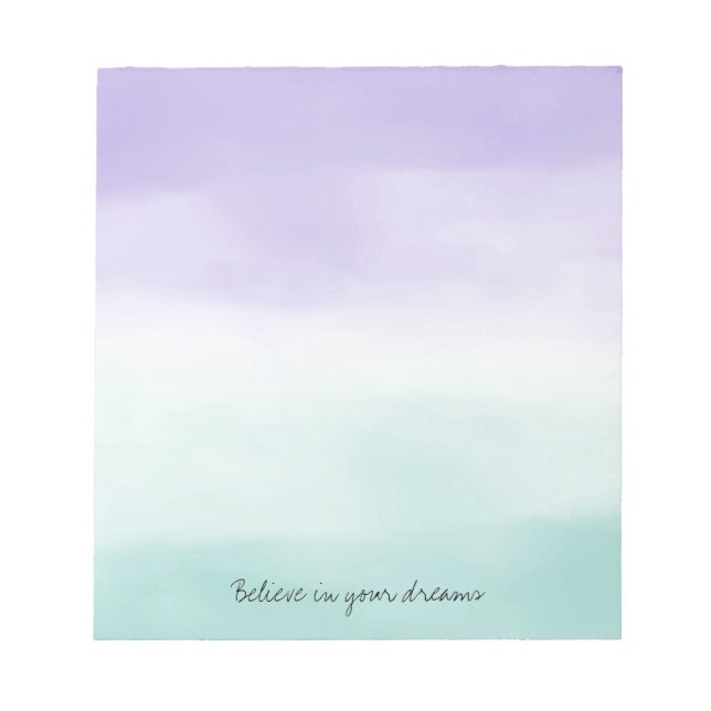 Minze Lila Aquarellfarben-Gefärbte Krawatte Notizblock (Vorderseite)