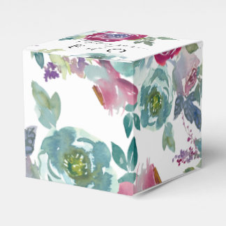 Minze & Mauve florale Aquarell Geschenkschachtel