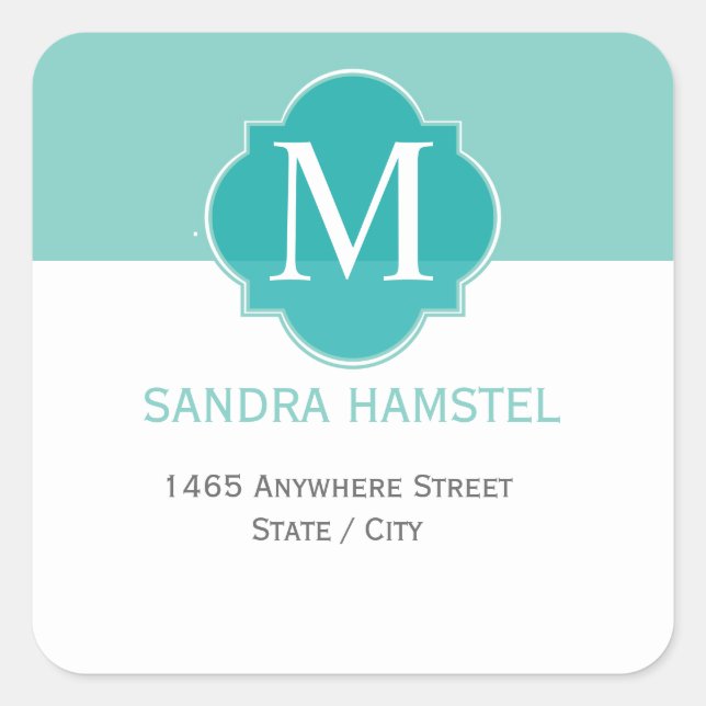 Minze Minze grüne Solid Farbe Quadratischer Aufkleber (Vorderseite)