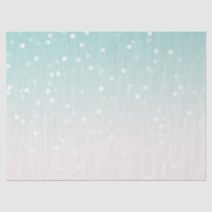 Minze Ombre White Bokeh Confetti Seidenpapier