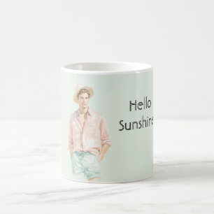 Minze Pfirsich Hallo Sonnenschein Mann Kaffeetasse