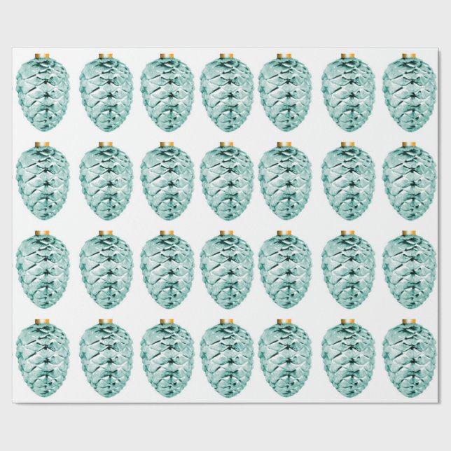 Minze Pinecones Wrapping Paper Geschenkpapier (Flach)