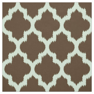 Minze Quatrefolie Ikat kundenspezifischer brauner Stoff