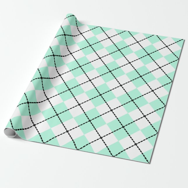 Minze Raute Wrapping Paper Geschenkpapier (Ungerollt)