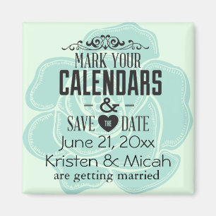Minze Rose Save the Date Magnet