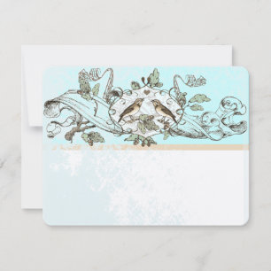 Minze Rustikale Vögel Eichenbaum Hochzeit RSVP Karte