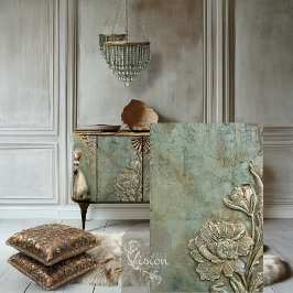 Minze Salbei Allure Nouveau Florales Patina Seidenpapier