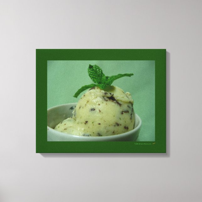 Minze Schokolade Chip Ice Creme gefroren Nachtisch Leinwanddruck (Vorderseite)