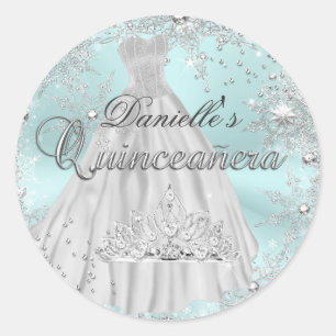 Minze Sparkle Snowflake Quinceanera Sticker