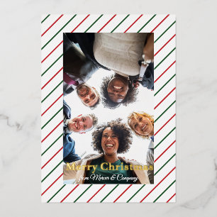 Minze Streifen Rahmen rot weiß grün und real Folien Feiertagskarte