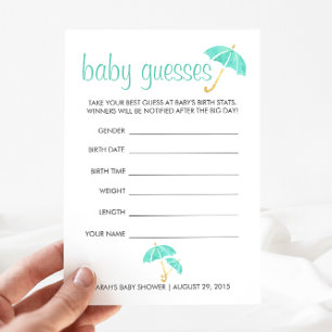Minze Umbrellas Baby Shower Guessing Game