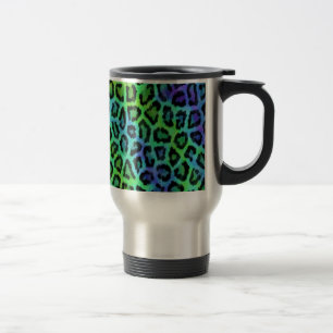 Minze und blaue Leopardendrucke Reisebecher