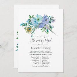 Minze und Blue Boho Baby oder Brautparty per Mail Einladung