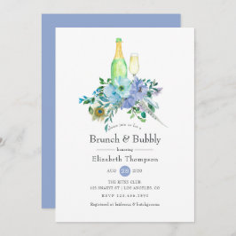 Minze und Blue Boho Brunch und Bubbly Brautparty Einladung