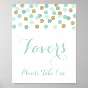 Minze und Gold Duschfavoriten Bitte ein Zeichen ne Poster