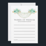 Minze und Gold Floral String Lights Bridal Beratun Hinweiskarte<br><div class="desc">Minzgrüne Rose mit goldgelbem tropischem Blattwerk und Brautparty-Ratschläge für zukünftige Karten,  die auf Ihre Veranstaltungsspezifikationen zugeschnitten sind.</div>