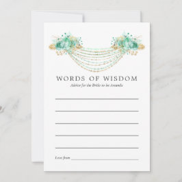 Minze und Gold Floral String Lights Bridal Beratun Hinweiskarte