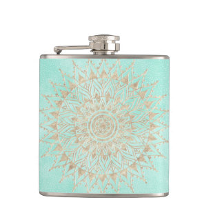 Minze und Goldmandala Flachmann