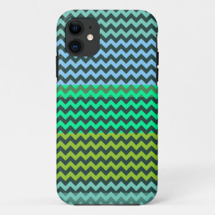 Minze und grünes Zickzack Zigzag Stripmuster Case-Mate iPhone Hülle