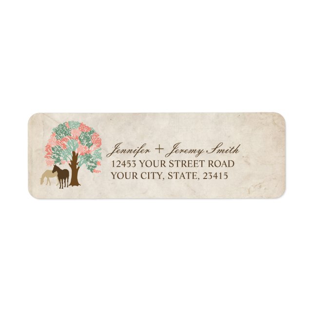 Minze und Korallenrosa Frühjahrspferde Hochzeit (Vorne)