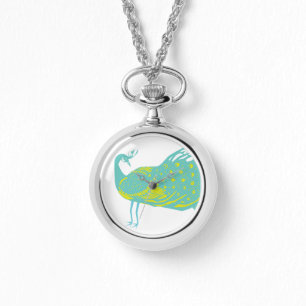 Minze und Limone Pfauenwache Armbanduhr