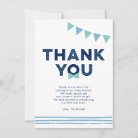 Minze und Marine | Moderne Babydusche Danke Karte