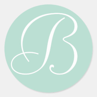 Minze und Mit Monogramm Hochzeitsfeiern - Umschlag Runder Aufkleber